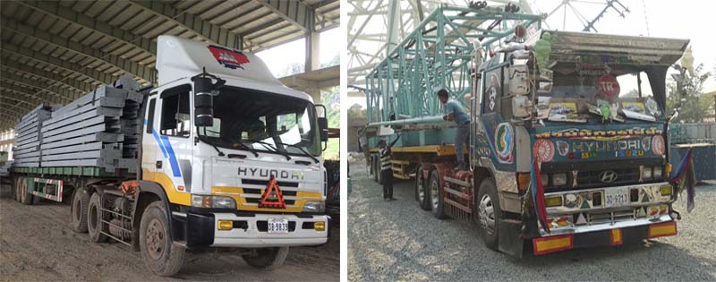 Xe tải bên Campuchia